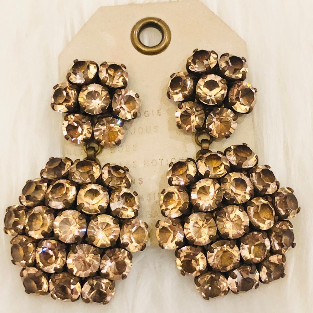 Anthropologie Honeycomb Earrings Copper-Bronze col